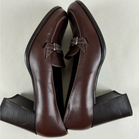 Coach Vintage 2.5” Chunky Heel Brown Leather Loafers Women’s 8.5 FAWN-J180 - Picture 9 of 12